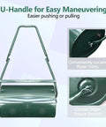 Front view of a 10 Gallon Lawn Roller With 20 Inch Steel Drum, Sand Or Water Fill, Heavy Duty Construction, U Shaped Ergonomic Handle