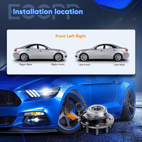 Diagram showing installation location of Front Wheel Hub Bearing Assembly Pair for Dodge Ram 1500 2500 3500 4x4 2006 2008