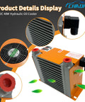 Heavy Duty Hydraulic Oil Cooler With Fan 12V DC 48W Air Cooled Oil Radiator Heat Exchanger Delivers 20 Liters Per Minute