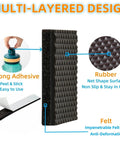 Heavy Duty Non Slip Rubber Furniture Pads That Lock In Place To Stop Chairs Sliding Across Your Slick Floors And Keep Everything Locked Tight Without Leaving Any Sticky Gunk Behind While Shielding Hardwood From Mean Scuffs showing multi-layered design with rubber and felt.