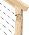 Installed 40 Pack Angle Beveled Protector Sleeves For Stair Cable Railing 25 30 35 Degree T316 Stainless Steel Wood Post Railing