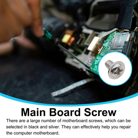 Premium Top Shelf Computer Screw Assortment Kit Featuring Motherboard Standoffs And Hella Tough Brass Hardware Pack for PC Builds, showing main board screw installation on motherboard.