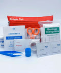Rattygan Style travel first aid kit, 95-piece set in a compact red pouch with gauze, bandages and scissors