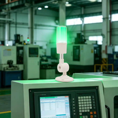 Plug And Play USB 3 Color Stack Signal Tower Light With Buzzer For Industrial Control And Remote Status Alerts, 5V USB Powered, PC Compatible Indicator For Machinery, Automation, And Factory Monitoring on CNC machine