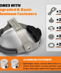 Headgear Replacement For Welding Helmets With 100 Percent Aluminum Fasteners Adjustable Ratcheting Dial Cushioned Pad And Easy Install Fits Fiber Metal Sugar Scoop And Pipeliner Hoods For Pro Welders Comfort And Durable Protection shown with fasteners and assembly tools