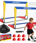 Backyard Kid Friendly Soccer Goal Set Pack Of Two Portable Pop Up Nets With Ball And Cones Complete Training Gear For Ages 3 To 8