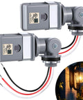 Two Pack Photocell Sensor For Outdoor Lights 120 Volt Alternating Current 50 60 Hertz IP54 Waterproof Swivel Mount Dusk To Dawn