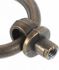 Close-up of Vintage Style Ring Pull Cabinet Handle in Antique Bronze, showing single hole design and durable alloy construction.