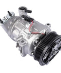 Premium AC Compressor Assembly With Clutch Fits Chevy Cruze Eco LT LTZ Sedan 1.4 Liter Turbo Engine 2012 To 2016, showing detailed side view.