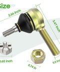 Golf Cart Tie Rod End Kit for Club Car DS 1976 to 2008 Left Hand Thread Ball Joints OEM 7540 Replacement, Easy Install Direct Fit to Restore Steering Geometry for Gas and Electric Models, 2.66 inch