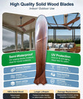 BOOMJOY 72 Inch Ceiling Fan No Light, Wood Outdoor Ceiling Fans for Patios with high quality solid wood blades indoors.