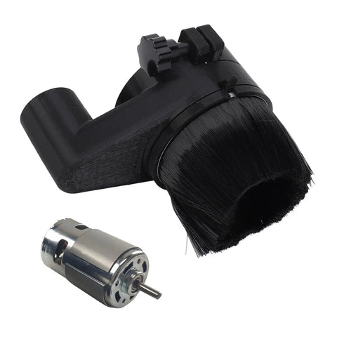 Dust Shoe Cover For 80mm CNC Spindle Up To 2.2kW With Brush Vacuum Attachment shown with vacuum brush attachment