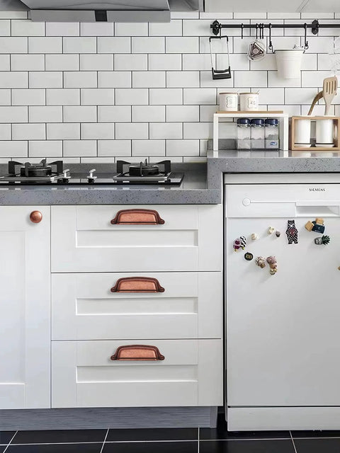 Kitchen with Antique Copper Cabinet Knobs 10 Pack Center Mount 1-1/4 Inch Zinc Vintage Retro Drawer and Kitchen Cabinet Pull Hardware