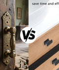 Comparison of antique door handle and 2 Pack Extra Large Matte Black Square Cabinet Knobs For Modern Cabinets And Drawers
