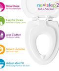 Elongated White Toilet Seat With Built In Potty Training Seat Slow Close Removable That Never Loosens Magnetic Lid Stow Potty