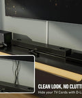 Quick Fix On Wall Cable Raceway And Surface Mount Wire Cover For Slick Home Organization Featuring No Fuss Peel And Stick Installation In Paintable White concealing TV cords below a wall-mounted TV in a clean living room setup.