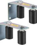 Gate Roller Guide for Sliding Gates Black Nylon Wheel Roller Kit With L Shape Bracket Zinc Painted Adjustable Bolts 3 Inch Heavy Duty 2 Pack