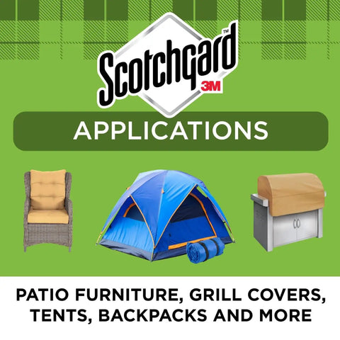 Outdoor Water Shield Spray For Fabric Protection Against Rainy Weather used on patio furniture, tents, and grill covers, 13 oz