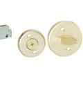 Kaba 7100 Series Metal Mechanical Pushbutton Lock with 25mm tubular deadbolt, thumbturn, flat front face plate, brass finish