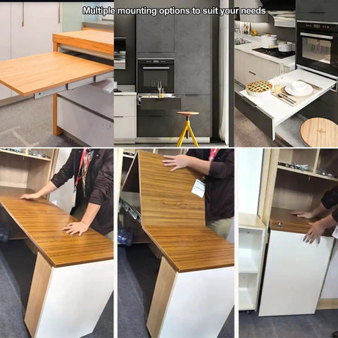 Beefy Full Extension Table Slide 50 Inch Heavy Duty Aluminum Sliding Rail With Wheels in a kitchen island setting