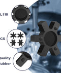 Solid Type Flexible NBR Rubber Spider Center Insert For L Jaw Couplings L110 Fit, Rugged Heavy Duty Vibration Dampening, Durable Black 4 Pack, Precision Machined, Shock Absorb, Ideal For Industrial Equipment, 4 pcs