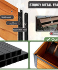 Detail of sturdy metal frame and solid wood in Spacious 6-8 Chickens All In One Wooden Poultry Cage With Metal Frame