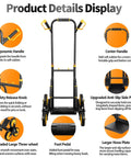 Beefed Up Stair Climber Hand Truck With 770 Lb Capacity Foldable Stair Dolly ergonomic handles and anti-slip platform
