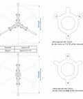 Diagram showing dimensions and claw plate setup of 5 Ton Hydraulic Gear Puller With Wheel Bearing Separator 3 In 1 Pump And Oil Tube Drawing Machine In Case Portable Heavy Duty Auto Shop Tool For Vertical Or Horizontal Use With Adjustable Jaws Max Spread 200mm And 50mm Stroke