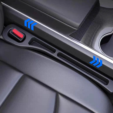 Two Pack Car Seat Gap Filler Organizer With Phone Holder Universal Fit Between Seat And Console shown installed in vehicle