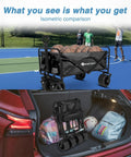 Foldable Wagon With All Terrain Wheels Hauls Big Loads 300 Lb Capacity Heavy Duty Portable Utility Trolley for sports gear