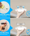 Rechargeable Motion Sensor Ceiling Light With Remote Cordless Magnetic Stick On Closet Light For Shower Shed Hallway Porch Stairs And Garage 8000mAh Battery USB Quick Charge Long Lasting Power installation options