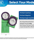 10 Pack Vacuum Bags For ProTeam CoachVac MegaVac And Super CoachVac, 10 Qt Intercept Micro Filter Bags with dimensions.