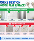 Image showing surfaces for Eight Pack Of Solid White Adhesive Ceiling And Wall Hooks Delivers Zero Sweat Damage Free Mounting.