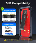 Kick Butt M2 Nvme Ssd Enclosure With 80Gbps Transfer Speed And Quiet Cooling Fan For Thunderbolt And Usb4 Systems supports NVMe PCIe drives.