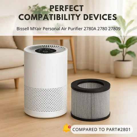3 In 1 True HEPA Activated Carbon Filter Replacement For Bissell MYair Purifier 2780A 2780 27809 with air purifier