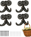 Heavy Duty Kickass Cast Iron Mustache Wall Hooks, set of four beard-shaped coat racks with screws and anchors for home use.