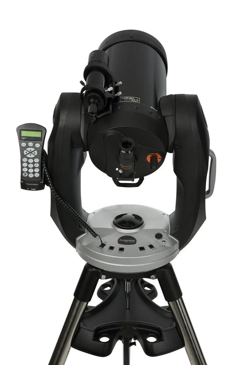 Front view of 800 XLT Computerized Schmidt Cassegrain Telescope With Tube Tripod Remote Hand Controller StarBright XLT Optics