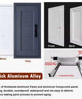 Built To Last Lockable Access Door For Crawl Spaces And Attic Walls With Smooth Heavy Duty Hinges Thick Aluminum Frame Hassle Free Inspection Panel 34 By 40 Inches Gray showing front and back views in gray and white.