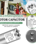 RV Air Conditioner Run Capacitor 45 MFD 370V AC Replacement For Coleman Mach Fan Motors with product label and family background