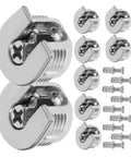 Cam Lock Pins Kit 10 Pcs Furniture Connecting Brackets for Cabinets and Wardrobes, Two-Piece Cam And Threaded Pin System close up