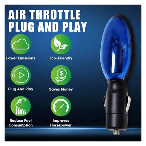 Blue plug-and-play fuel economy device for cars and trucks, diesel vehicles, with quick install in lighter socket