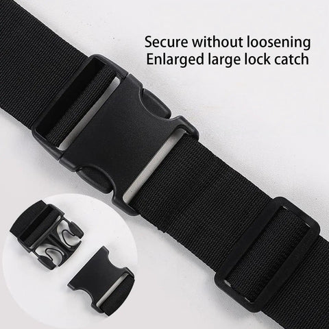 Heavy Duty 360 Swivel Utility Belt With Quick Grab Pockets Ergonomic Waist Tool Pack jobsite-ready black buckle close-up.