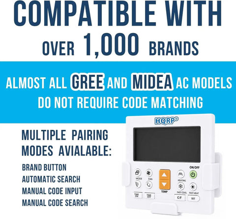 Slick Universal AC Remote Control For Window And Mini Split Units Features Big LCD Display Digital Timer Function Super Easy Pairing Heavy Duty Climate Switch For Quick Home Chill