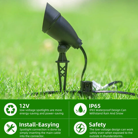 Low Voltage LED Landscape Lights Outdoor Warm White IP65 Waterproof For Garden Yard Driveway Walls Trees Flags Easy Install