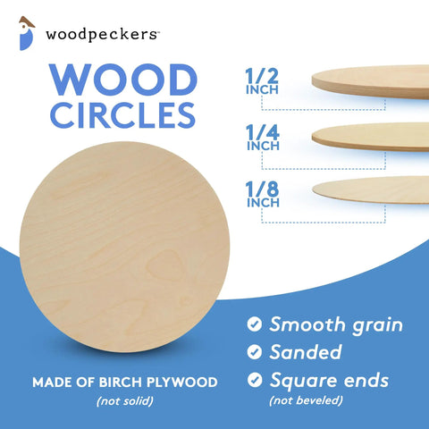 Unfinished Baltic Birch Wood Circles, 14 Inch Diameter Quarter Inch Thick, Pretty Dang Smooth Sanded Paint Ready Discs For Diy Crafting Projects And Home Decor, Single Pack.