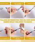 Step-by-step guide for using Five Piece Grease Gun Needle Tip Adapter Kit With Straight And Bend Nozzles, Two Replacement Needles, Coupler Adapter With Cover, Ideal For Tight Narrow Spaces And Deep Holes Greasing Fittings And Accessories.