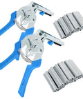 Two Pack Type M Nail Ring Pliers Kit With 1200 Zinc Alloy Hog Rings For Durable Fencing And Animal Cage Repairs Easy To Use DIY Friendly Rust Resistant Heavy Duty Tool Set