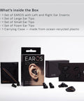 Dope High Fidelity Reusable Musicians Ear Plugs For Festivals And Live Shows with packaging and accessories displayed