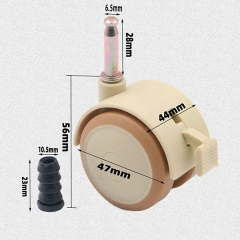 Image of Badass Heavy Duty Swivel Caster with dimensions, showing premium rubber build and lock brake feature.
