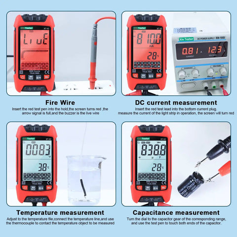 Digital Multimeter With TRMS And 9999 Counts Auto Ranging Backlight Display Quick Auto And Manual Range Measures AC DC Voltage Current